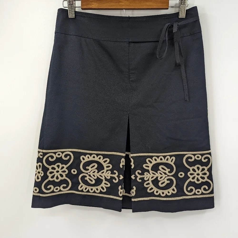 LOFT Aline Embroidered Skirt